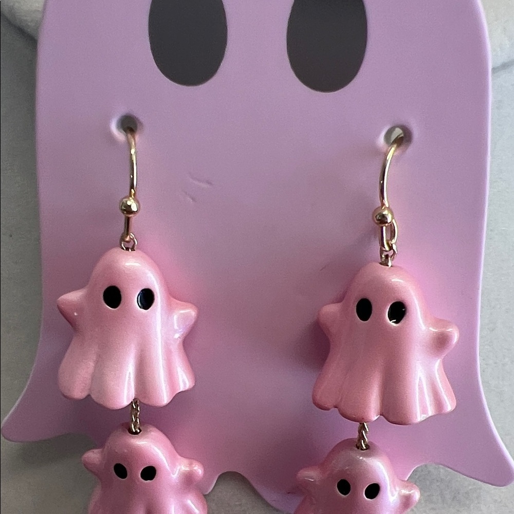 Charming Pink Ghost Dangle Earrings 👻🩷 - Picture 5 of 5
